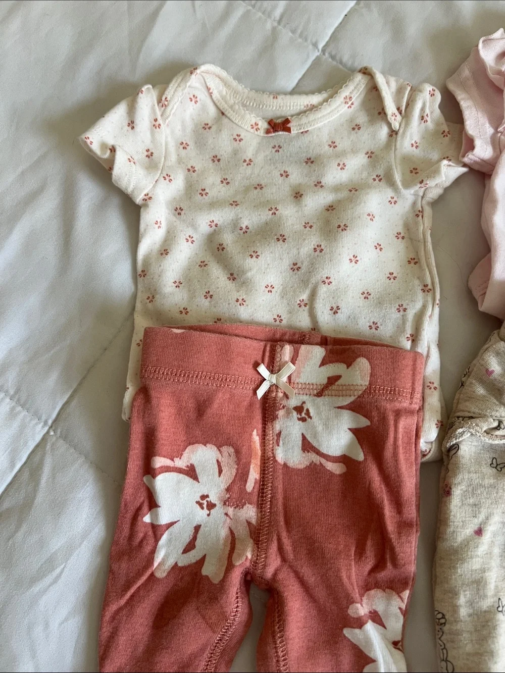 Four Baby Girls' Mixed Pink & Neutral Two-Piece Outfit Set